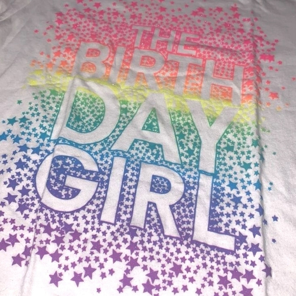 Girls Children’s Place T-Shirt Rainbow Birthday Girl White XXL/TTG (16) - Picture 3 of 5